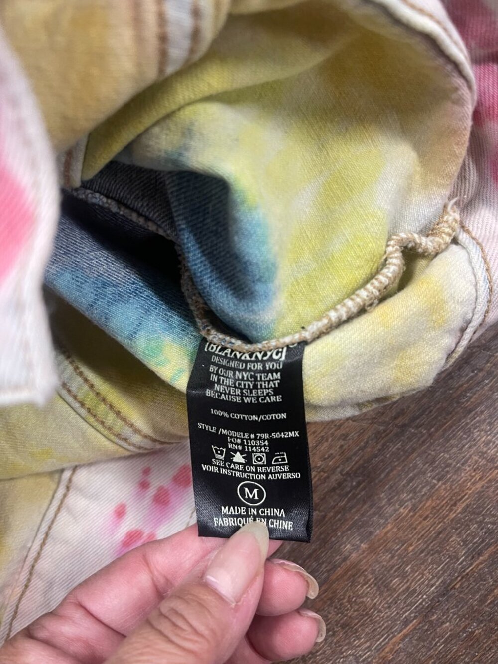 BLANKNYC Rainbow Dip Dye Cropped Denim Jacket Medium - Picture 3 of 8